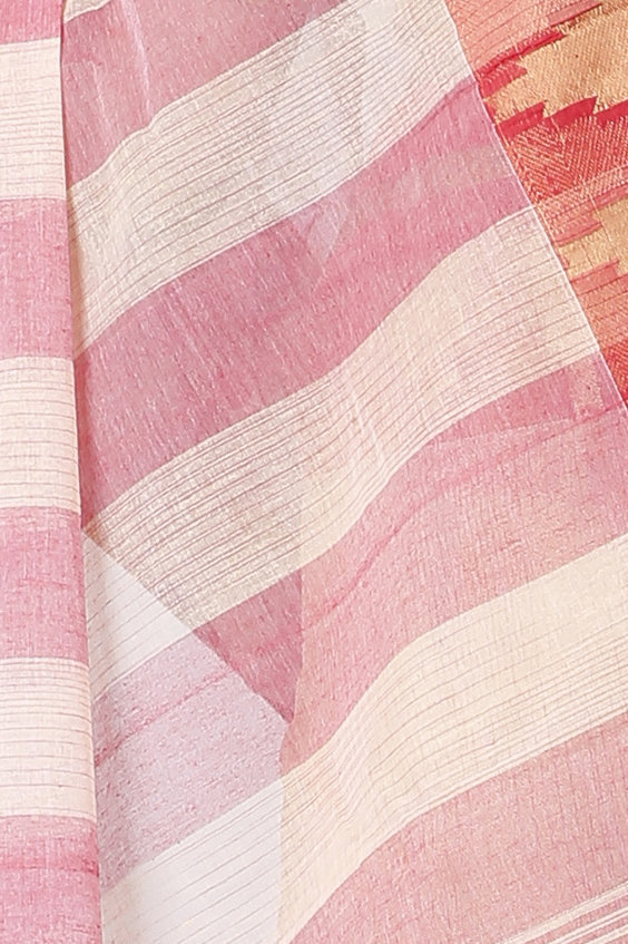 Off White Pure Cotton Vrinda Tant Saree (1096)